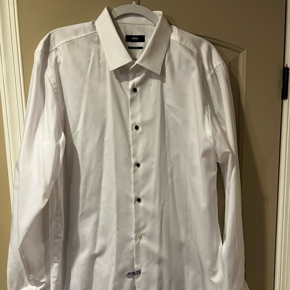 Hugo Boss slim fit Tuxedo shirt Sz 17 1/2 34/35 - Picture 1 of 4
